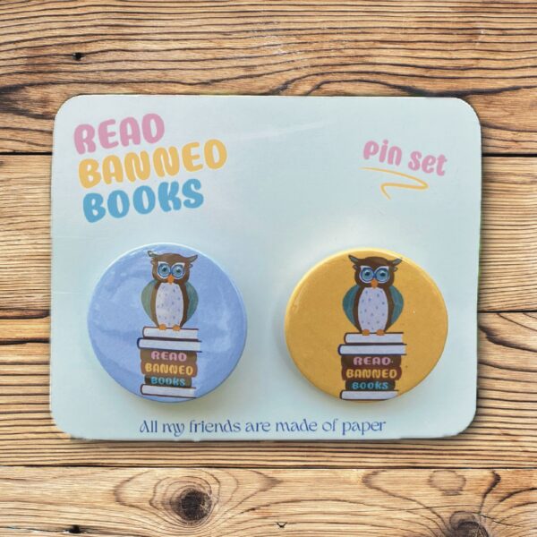 Read banned books pin set